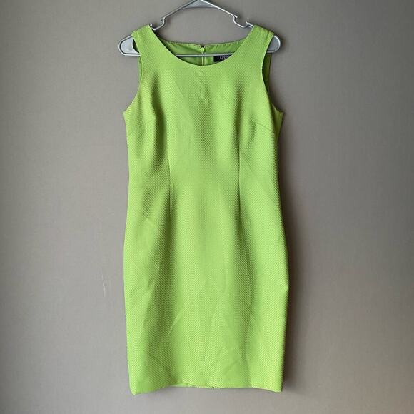 Kasper sz 6 lime Vintage green mod‎ sheath dress - Picture 1 of 9